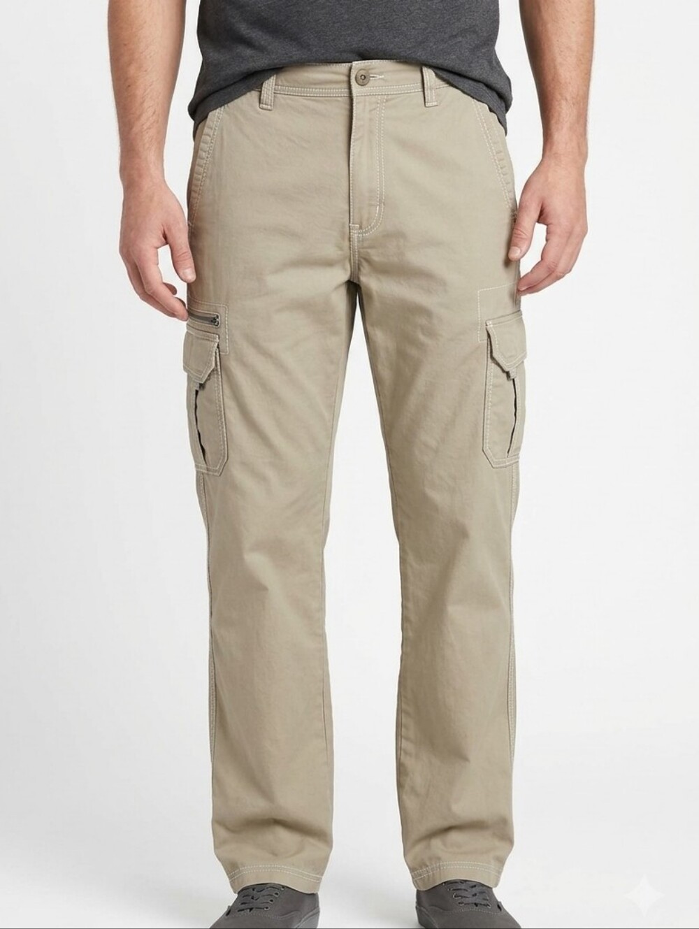 REI Men's Hiking Pants Khaki Cotton Nylon Blend 38x30 Cargo Excellent Condition